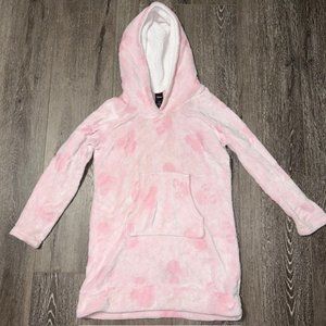 Disney Sherpa Hoodie Plush Minnie Mouse Kangaroo Pocket Tunic Robe Womens Small